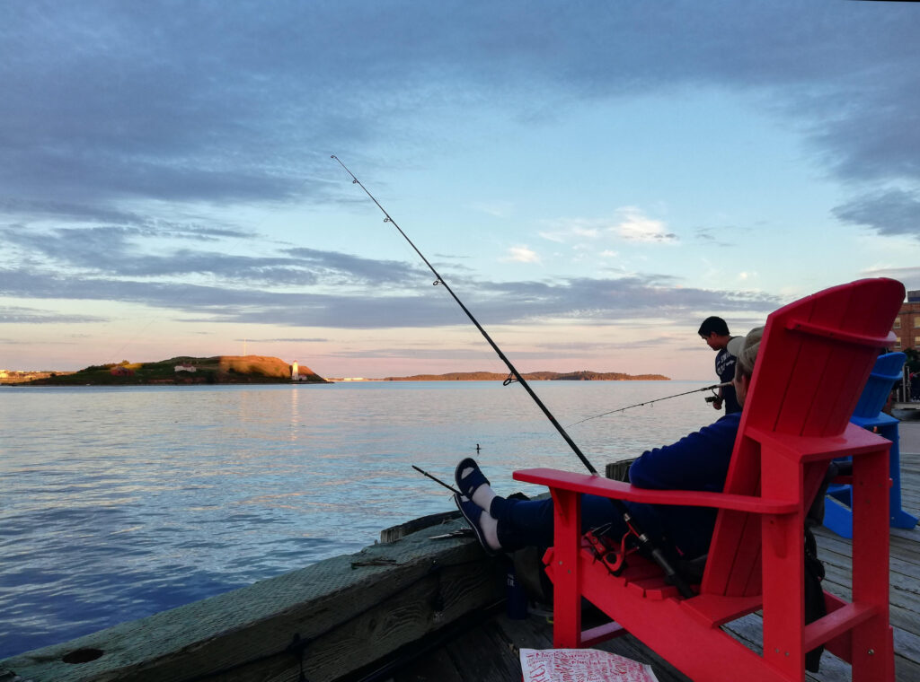 Fishing on the Halifax Waterfront in Nova Scotia Harbour
