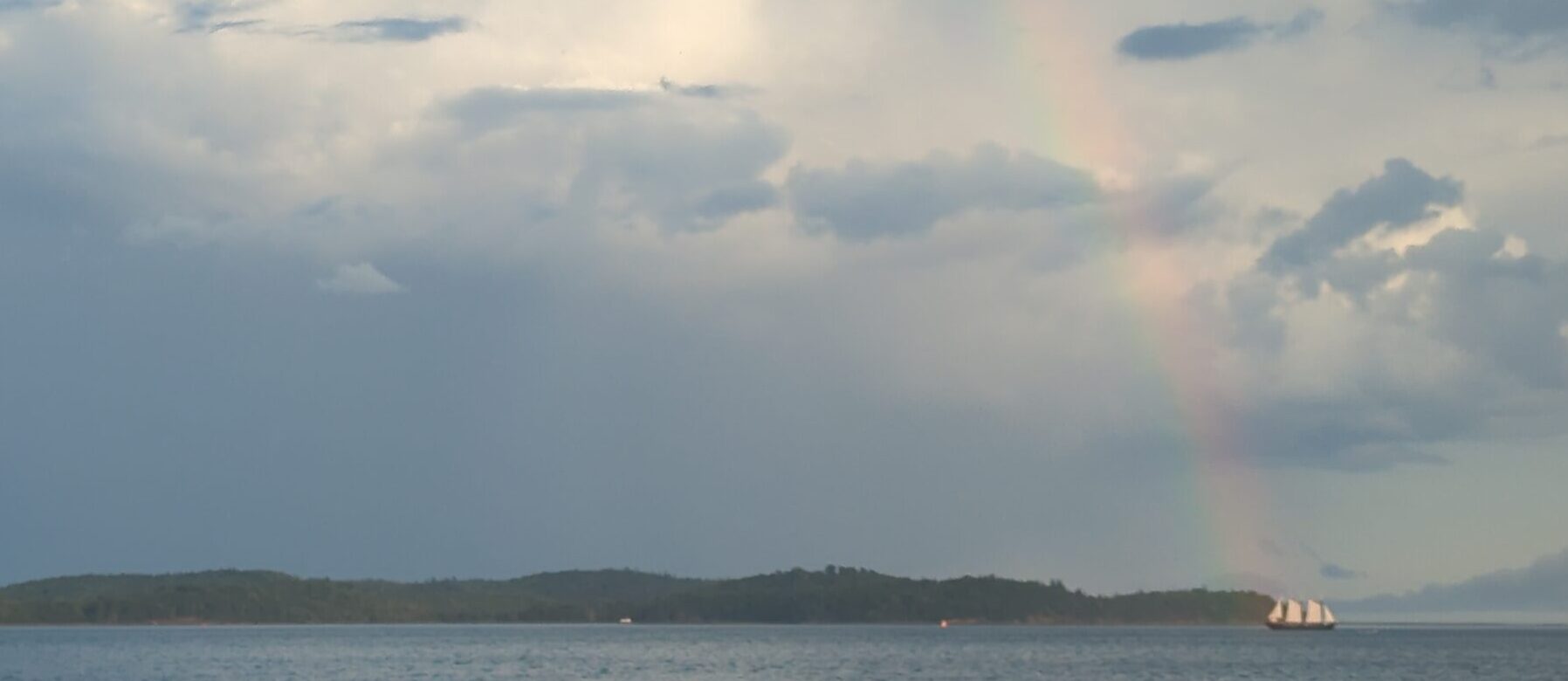 Welcoming Immigrants - Rainbow over the Halifax Dartmouth Harbour in Nova Scotia